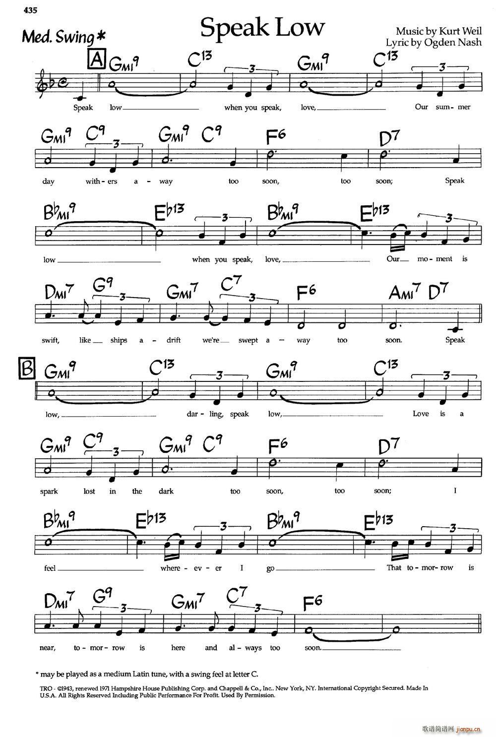 Speak Low 带和弦(十字及以上)1