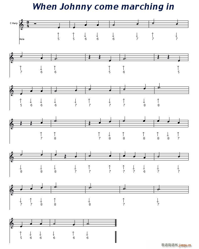 when johnny come marching in 布鲁斯(十字及以上)1