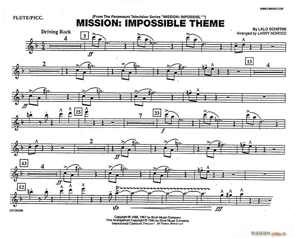 不可能的任务 电影 007 管乐团(十字及以上)1