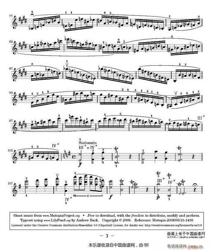 帕格尼尼24首随想曲No 3(十字及以上)3