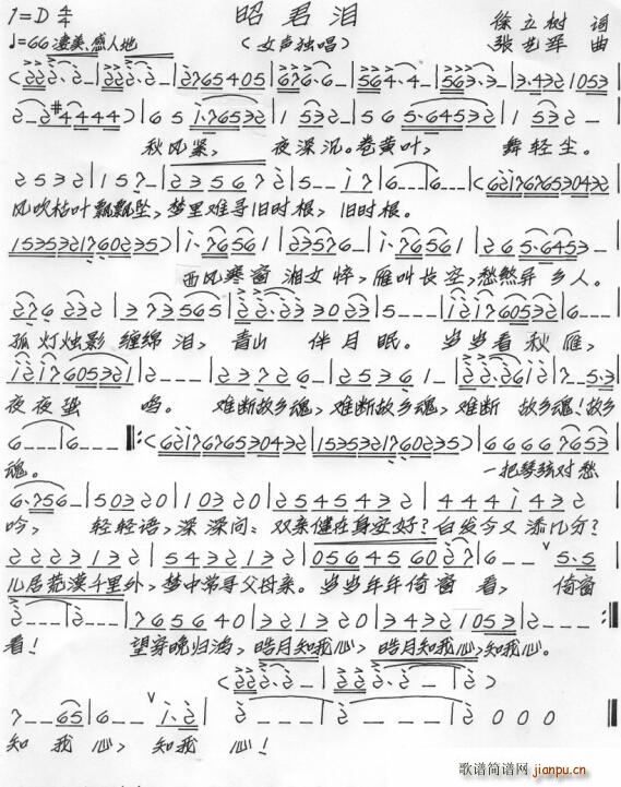 昭君泪 江南女正版首唱(十字及以上)1