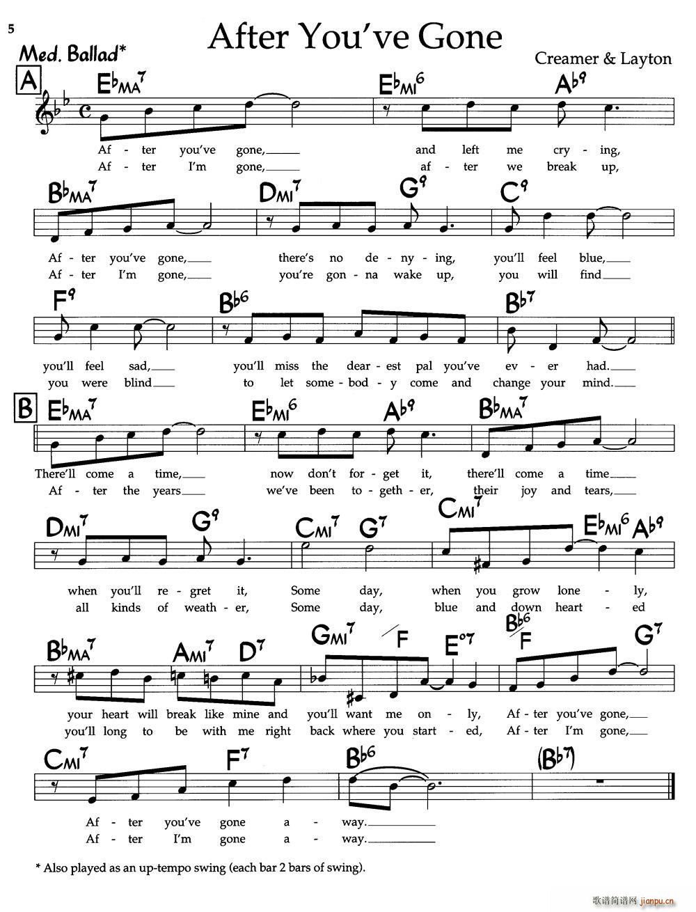 After You ve Gone(十字及以上)1