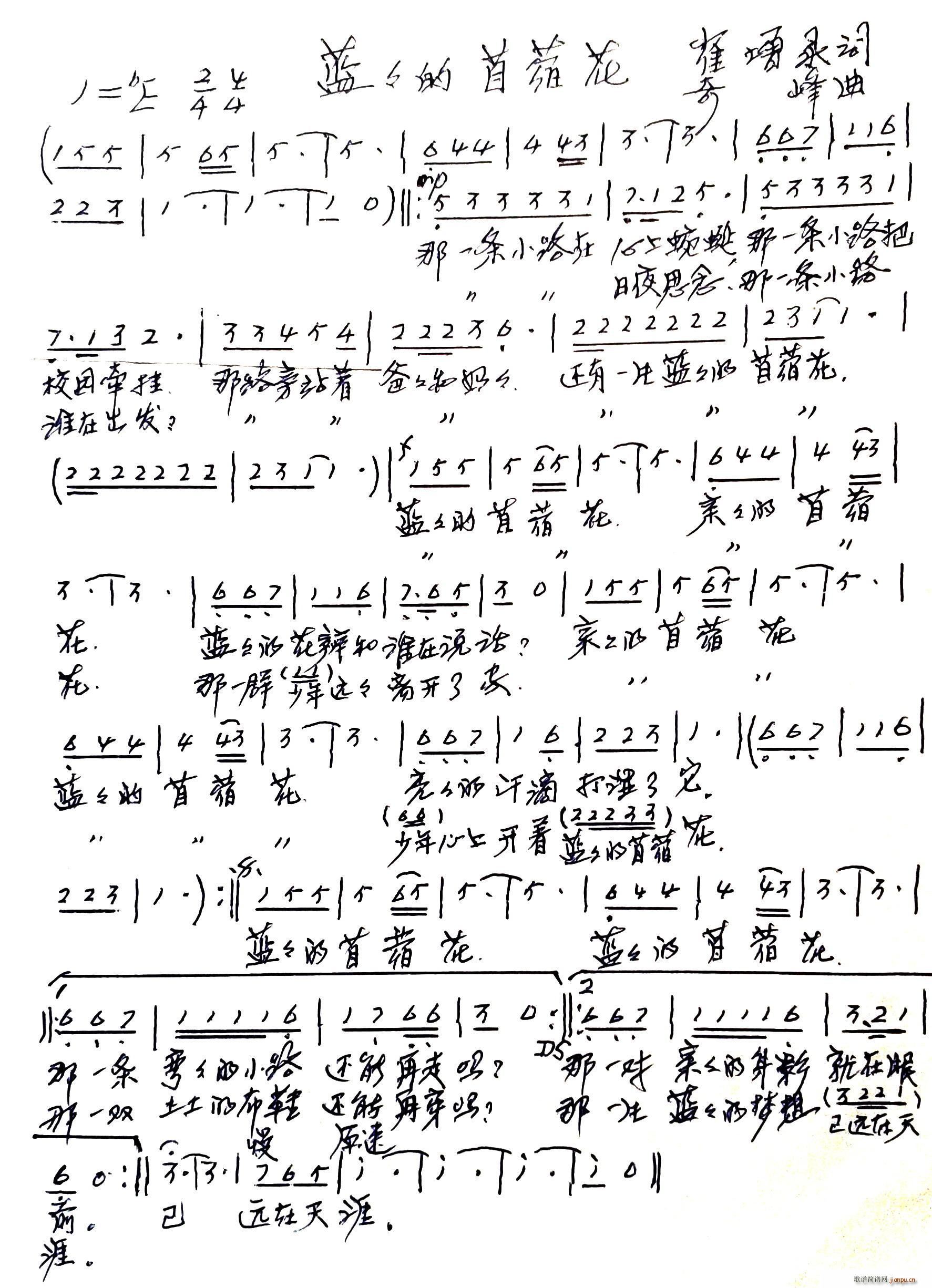 蓝蓝的苜蓿花 儿童歌曲(十字及以上)1