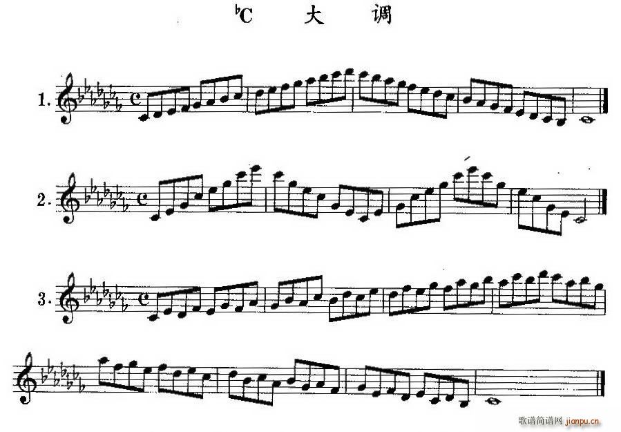 降C大调 萨克管调性基础练习曲(十字及以上)1