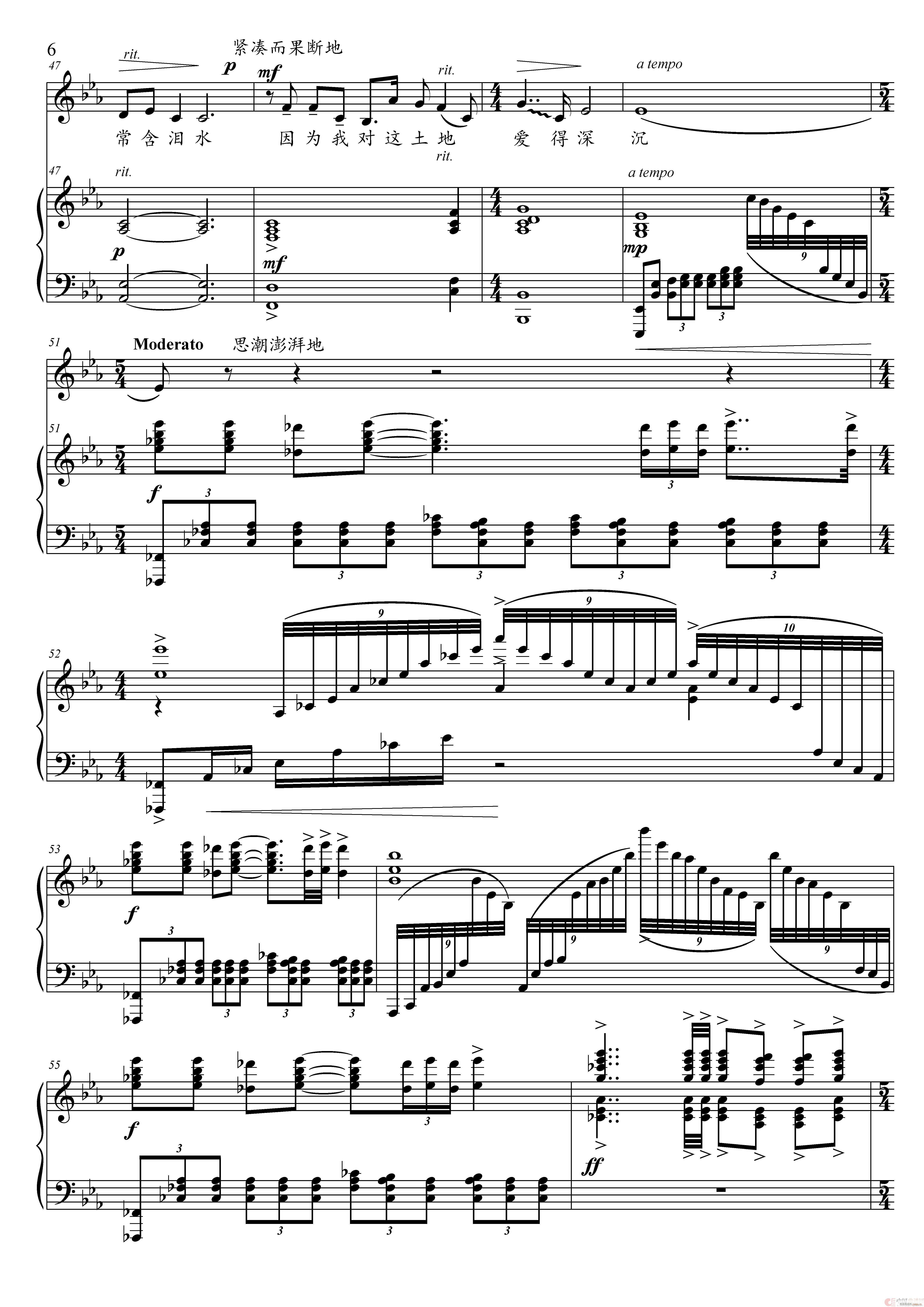 我爱这土地 降E调(九字歌谱)9
