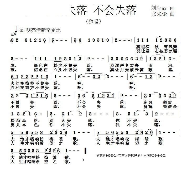 不曾失落 不会失落(九字歌谱)1