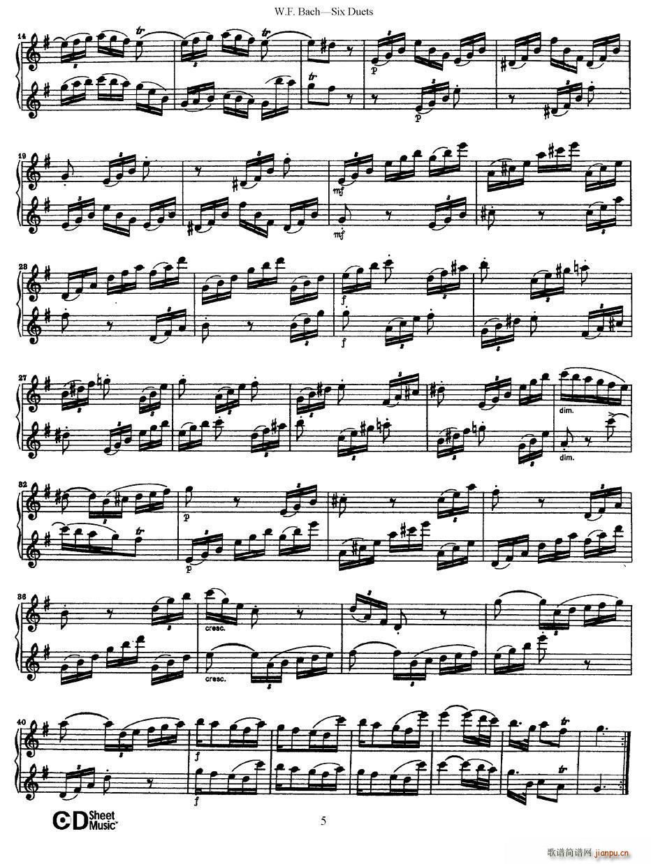 Six Duets(九字歌谱)5