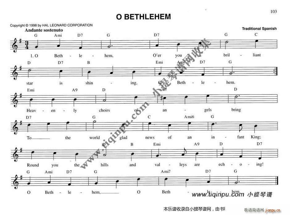 BETHLEHEM(九字歌谱)1