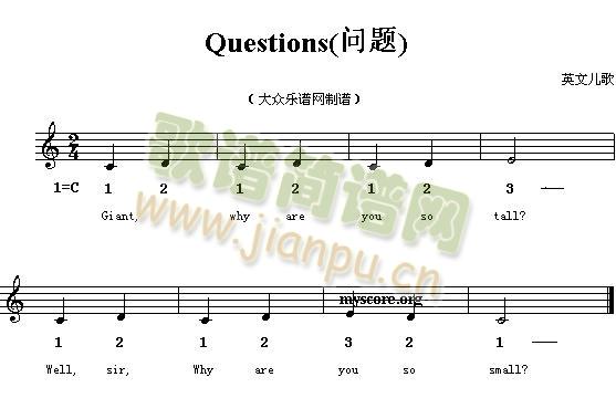 Questions(九字歌谱)1