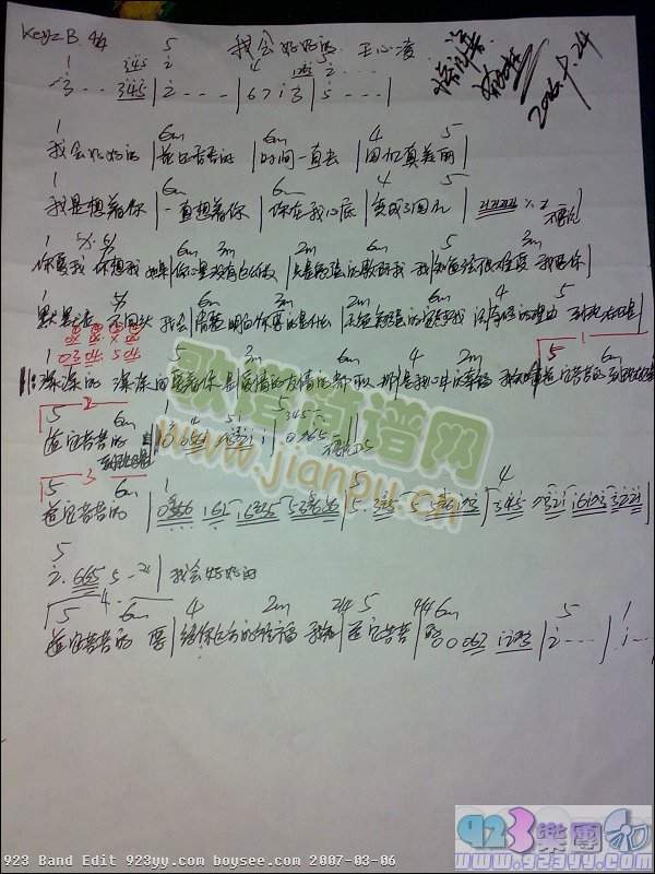 王心凌-我会好好的(九字歌谱)1