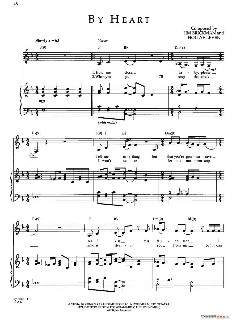 By Heart(八字歌谱)1