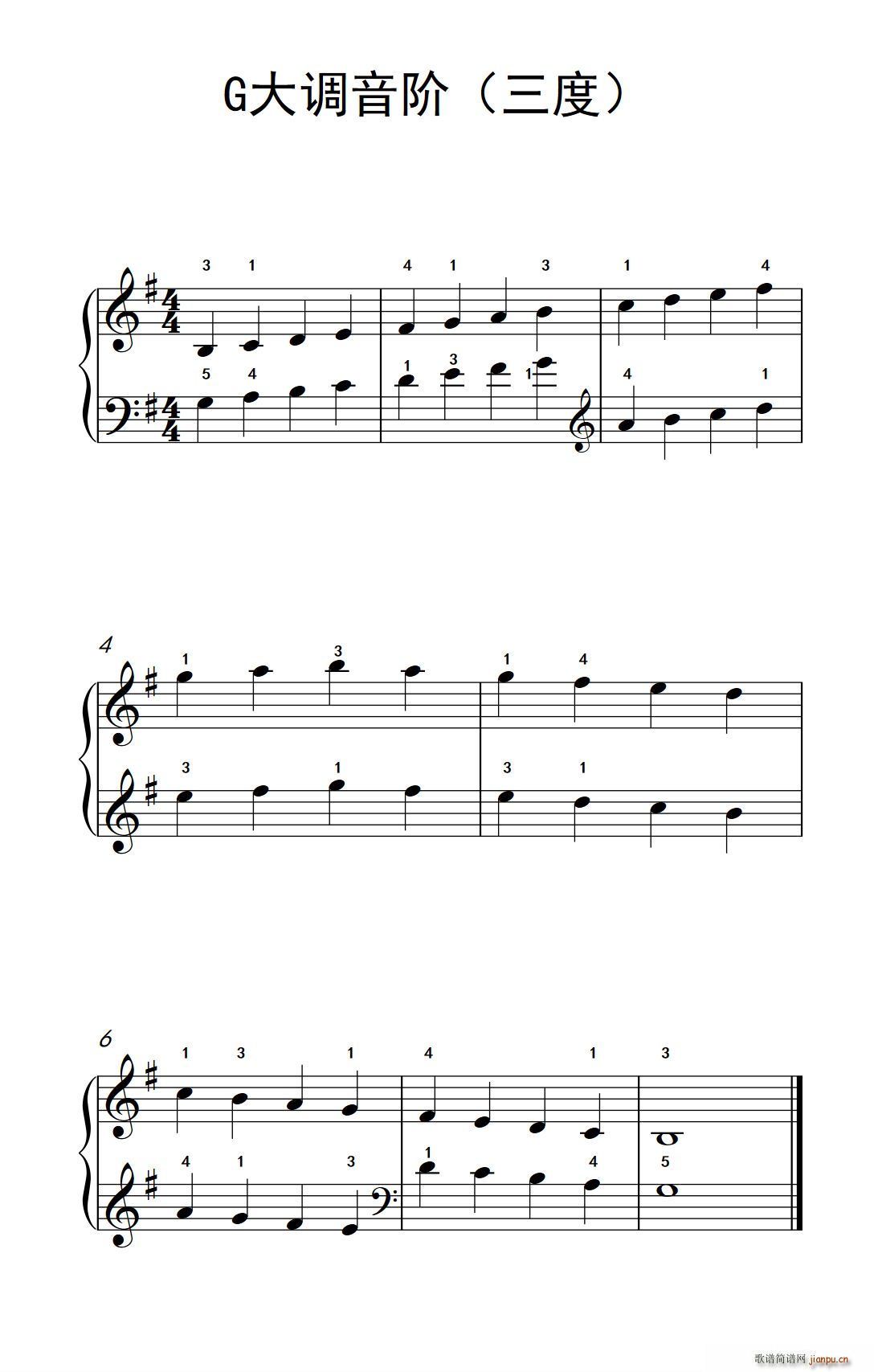 G大调音阶 三度(八字歌谱)1