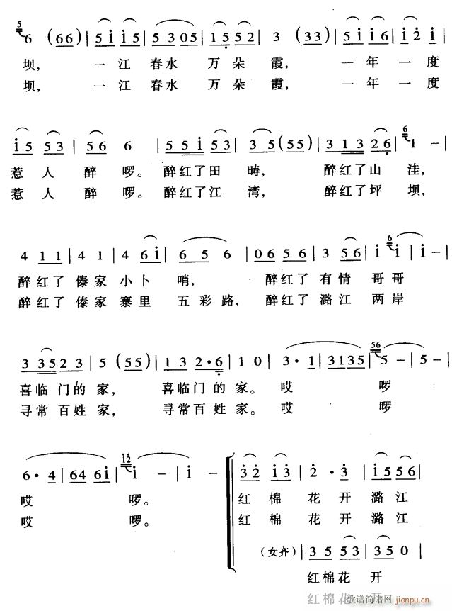 红棉花开潞江坝2(八字歌谱)1