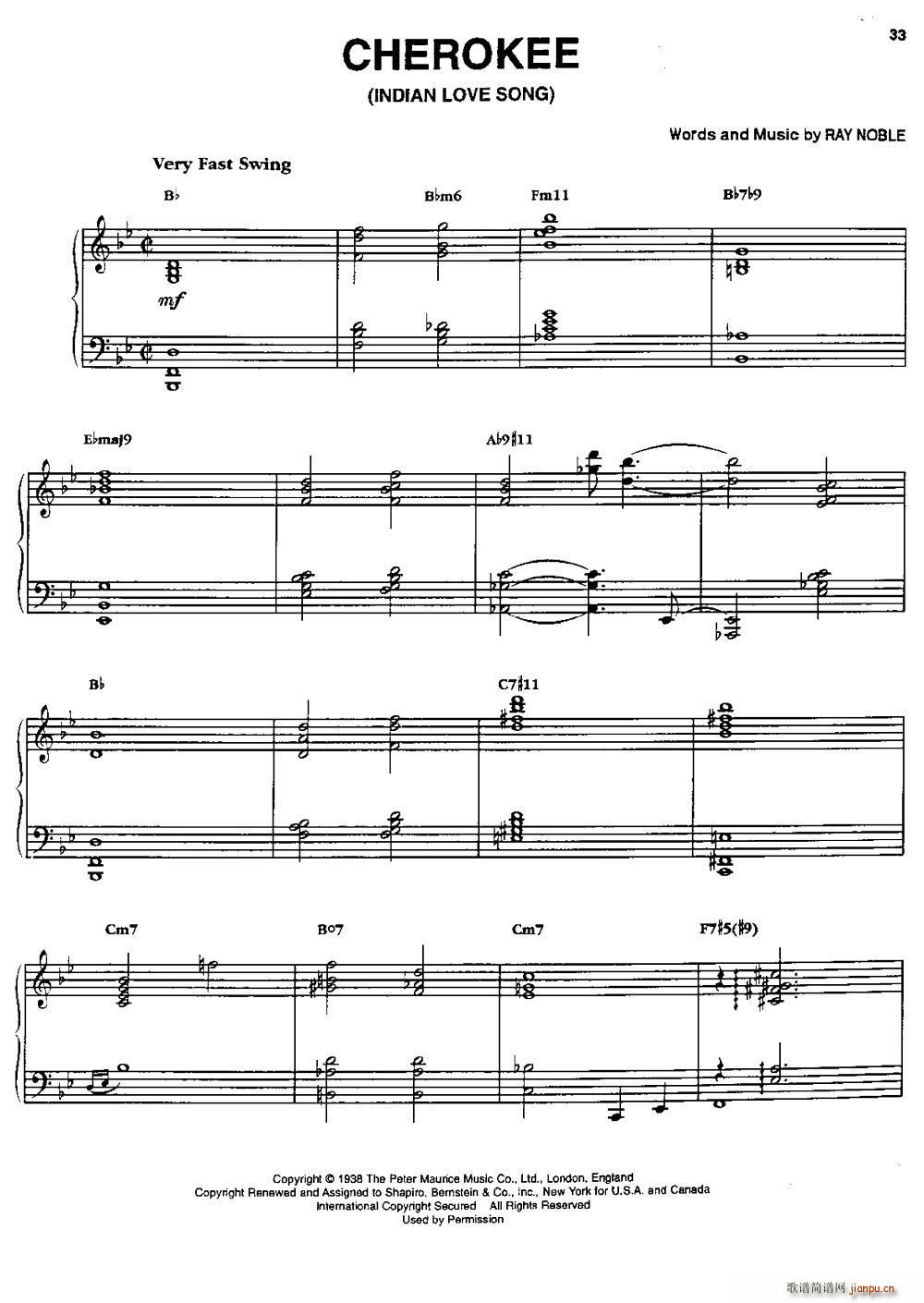 CHEROKEE(八字歌谱)1