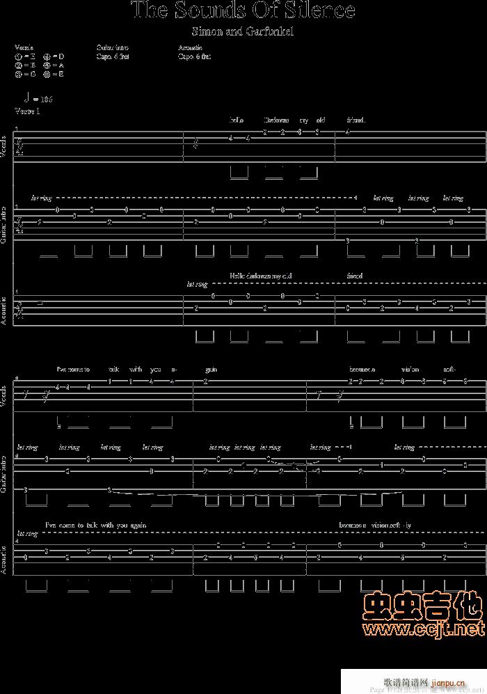 寂静之声-The(八字歌谱)1