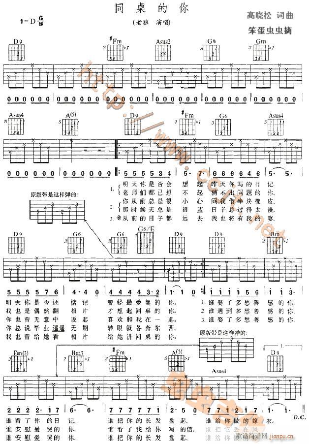 同桌的你-刘传版(八字歌谱)1