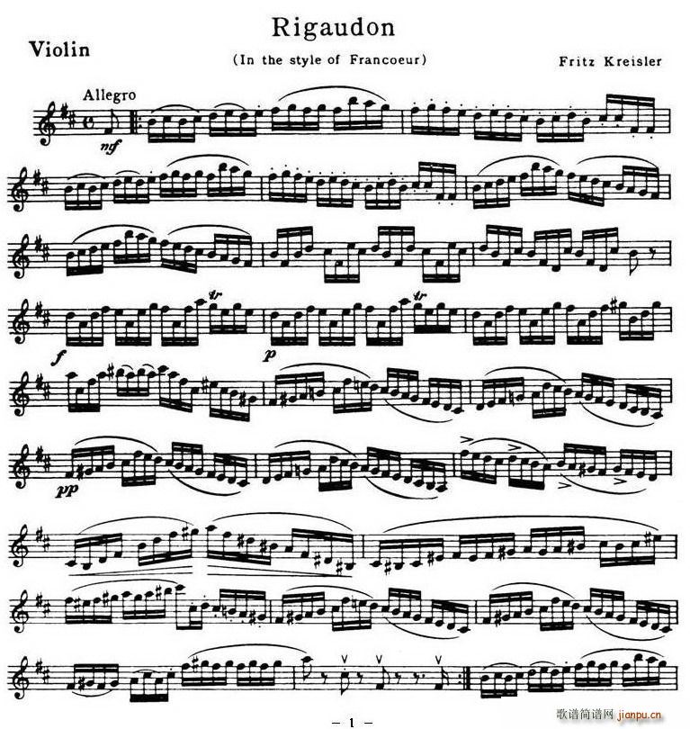 Rigaudon(八字歌谱)1