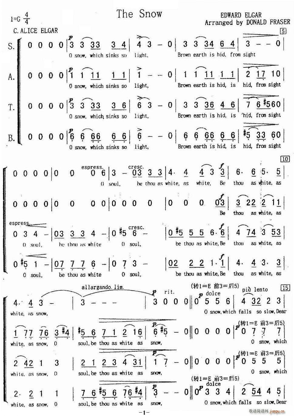 The Snow(八字歌谱)1