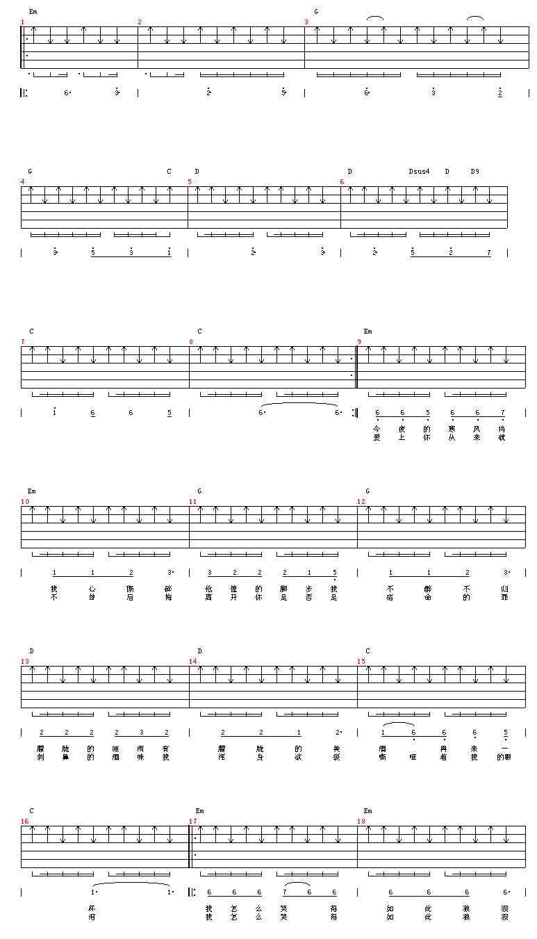 痛哭的人-版本二(八字歌谱)1