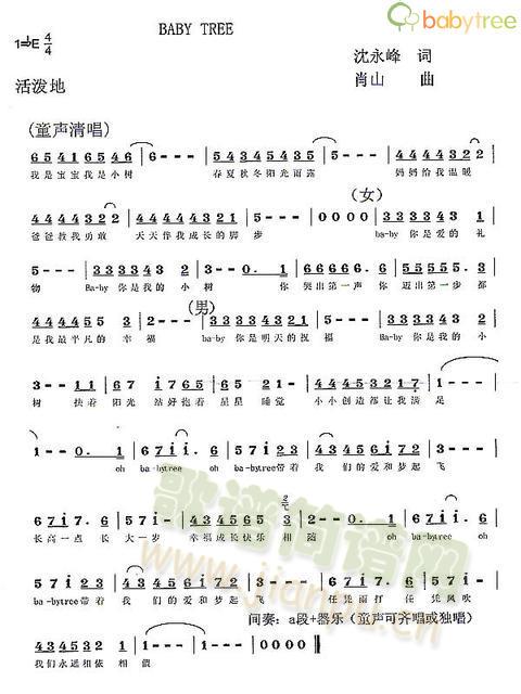 babytree(八字歌谱)1