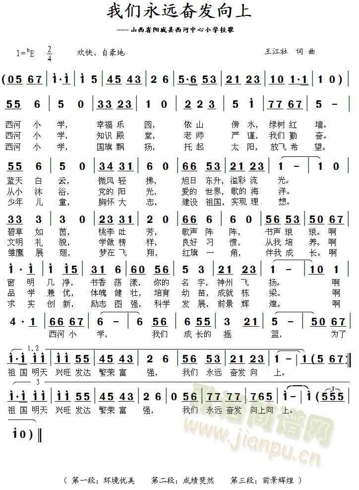 我们永远奋发向上(八字歌谱)1