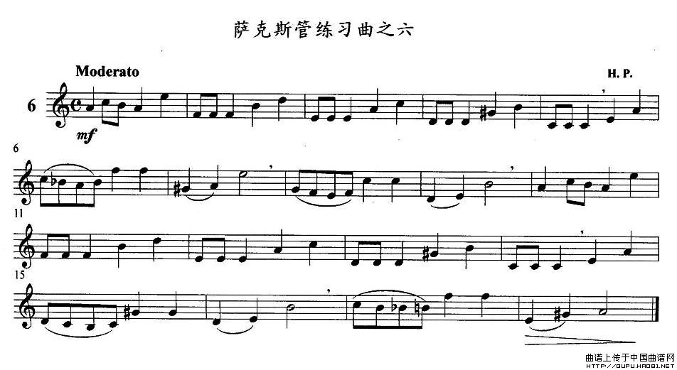 萨克斯练习曲之六(八字歌谱)1