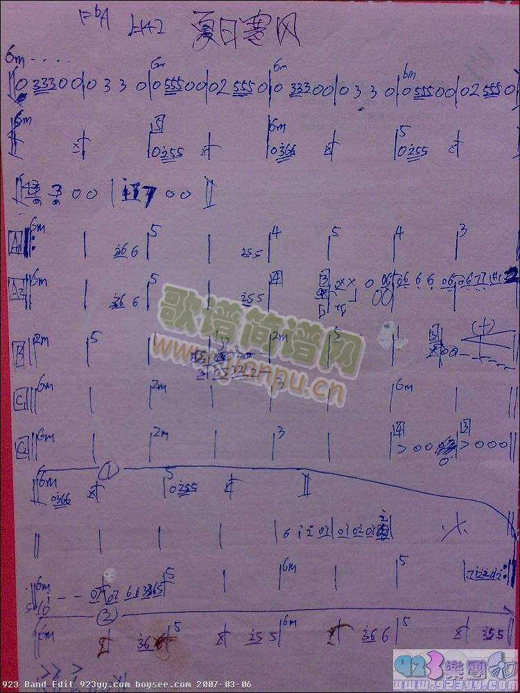 谭咏麟-夏日寒风(八字歌谱)1