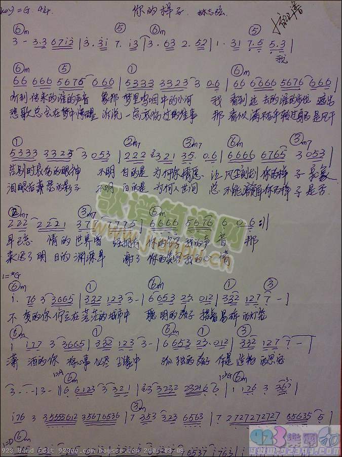 林志弦-你的样子(八字歌谱)1