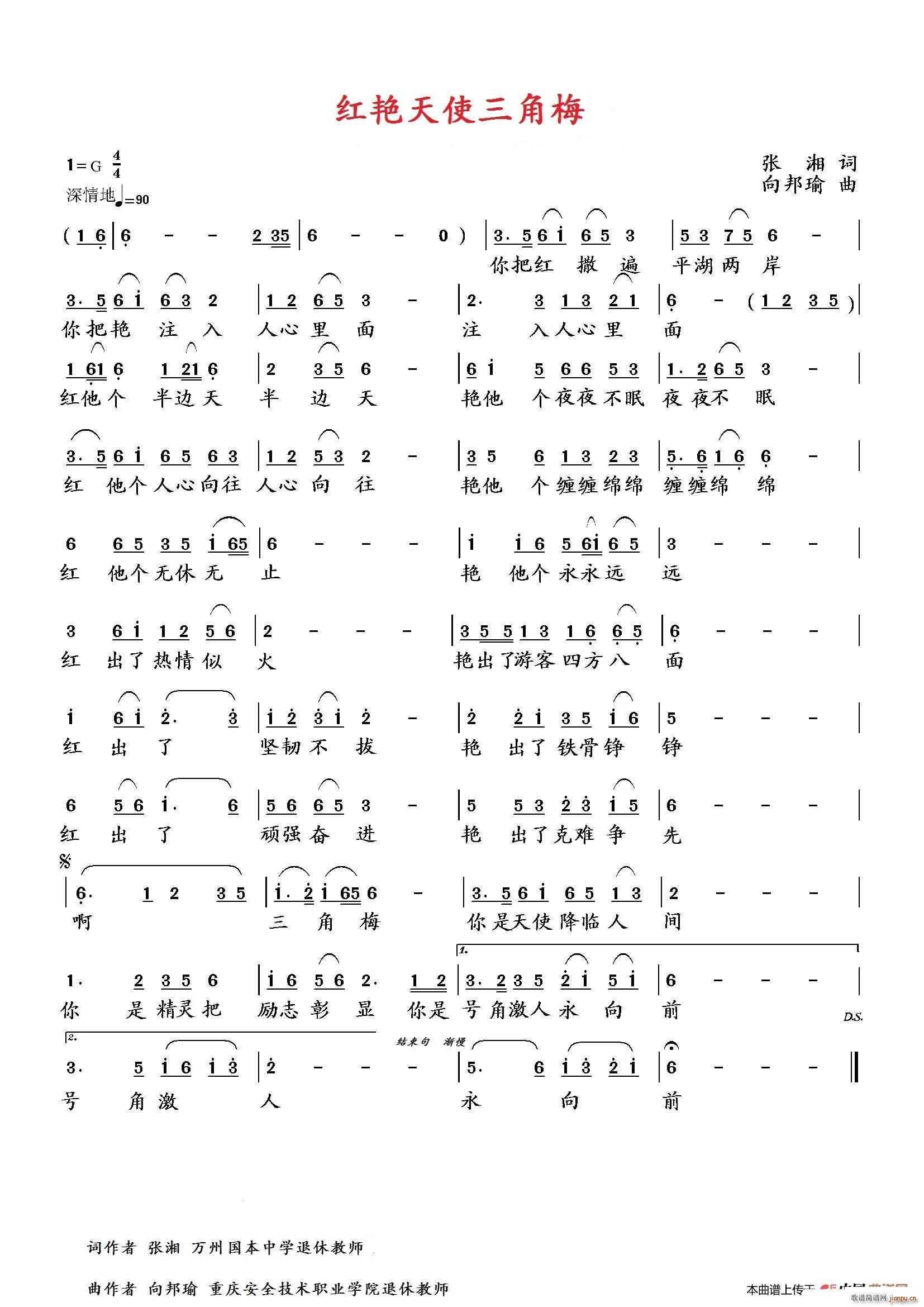 红艳天使三角梅(七字歌谱)1