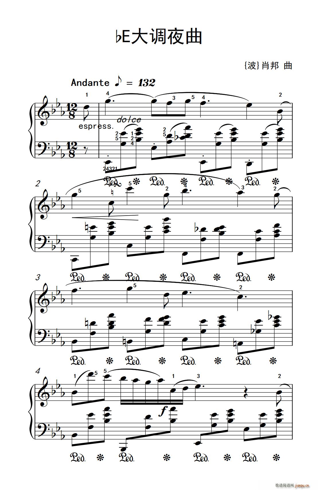 bE大调夜曲(六字歌谱)1