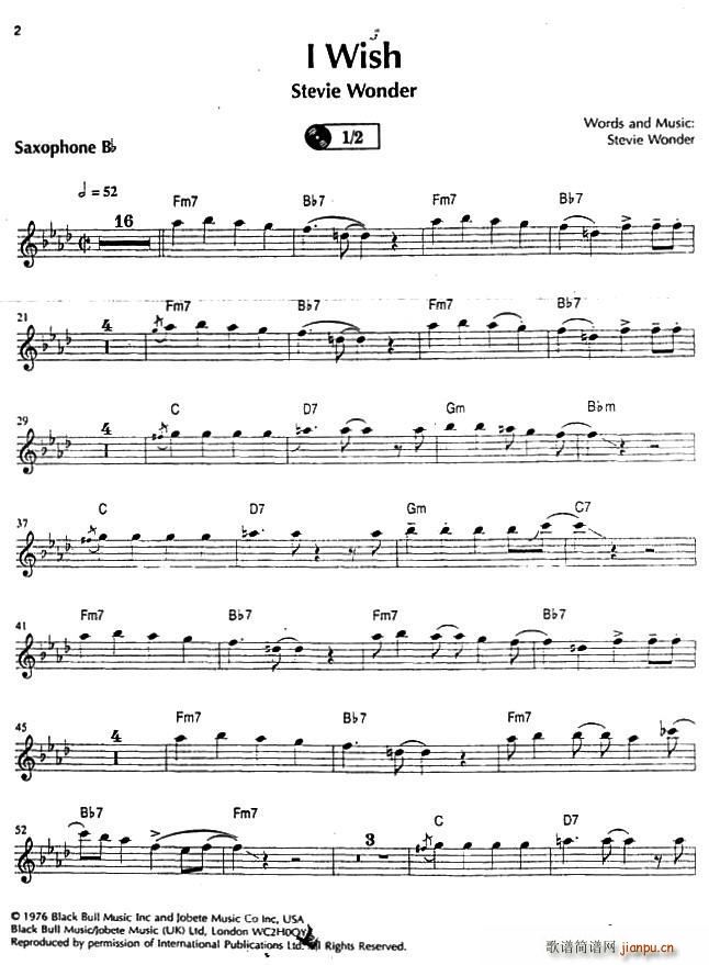 I Wish(六字歌谱)1