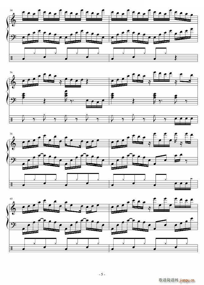 琴键上的舞蹈(六字歌谱)5