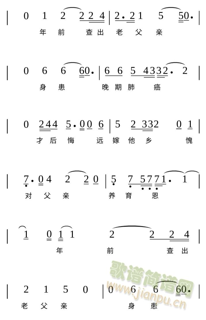 恨晚终成泪(五字歌谱)1