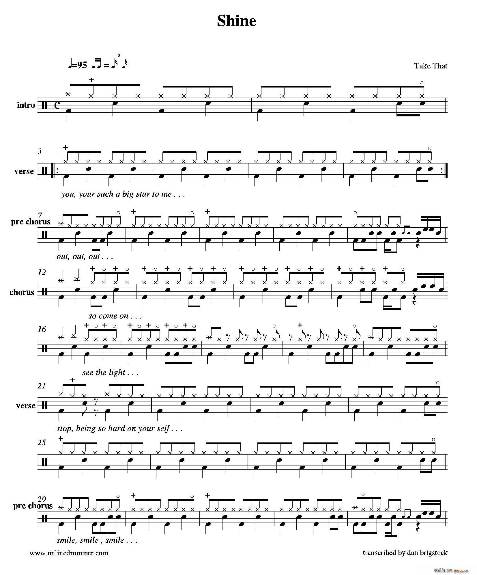 Shine(五字歌谱)1