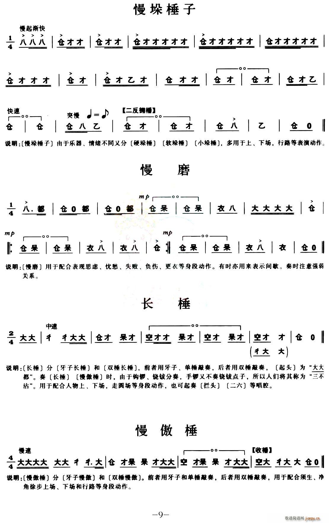 [秦腔]锣鼓谱(七字歌谱)9