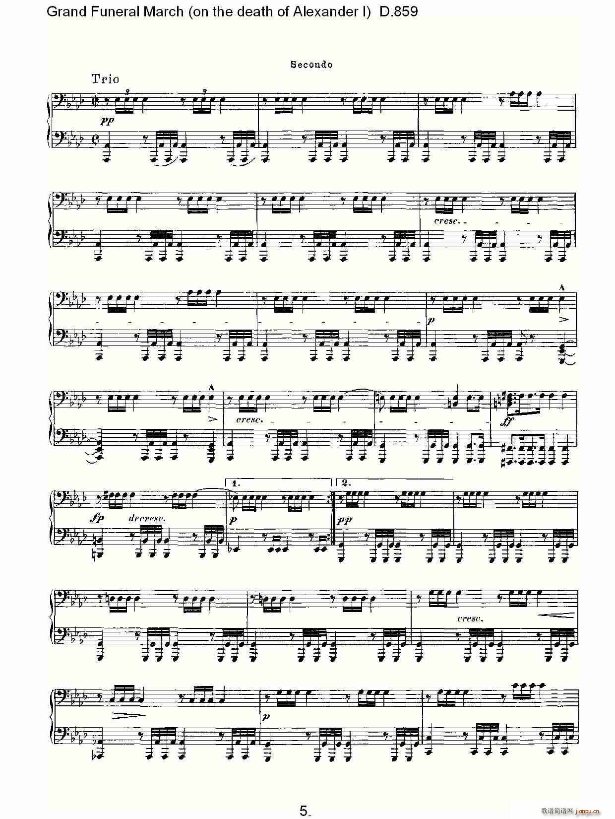 豪华葬礼进行曲(七字歌谱)5