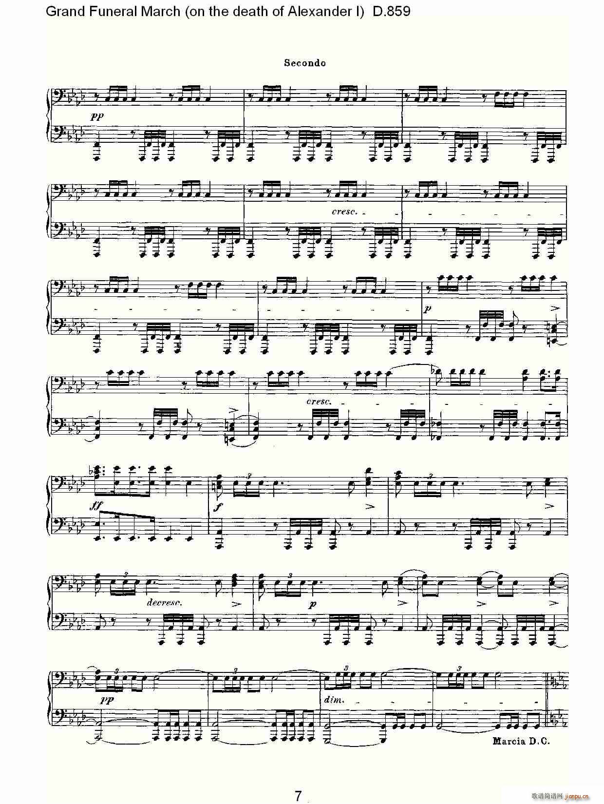 豪华葬礼进行曲(七字歌谱)7