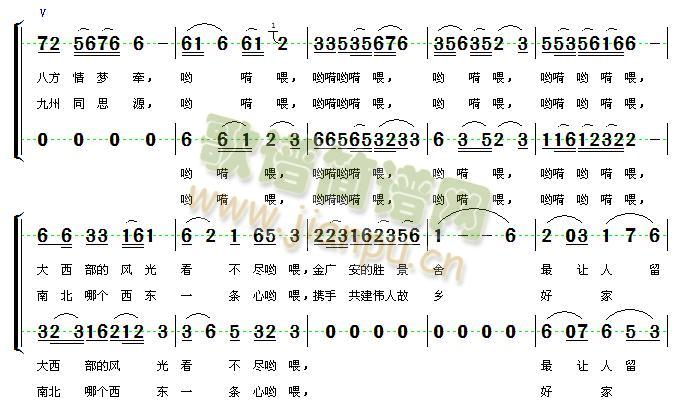 西部有个金广安(七字歌谱)3