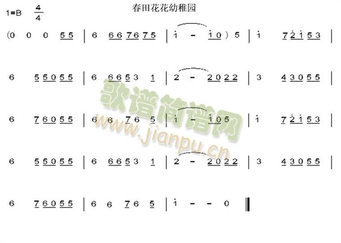 春田花花幼稚园(七字歌谱)1