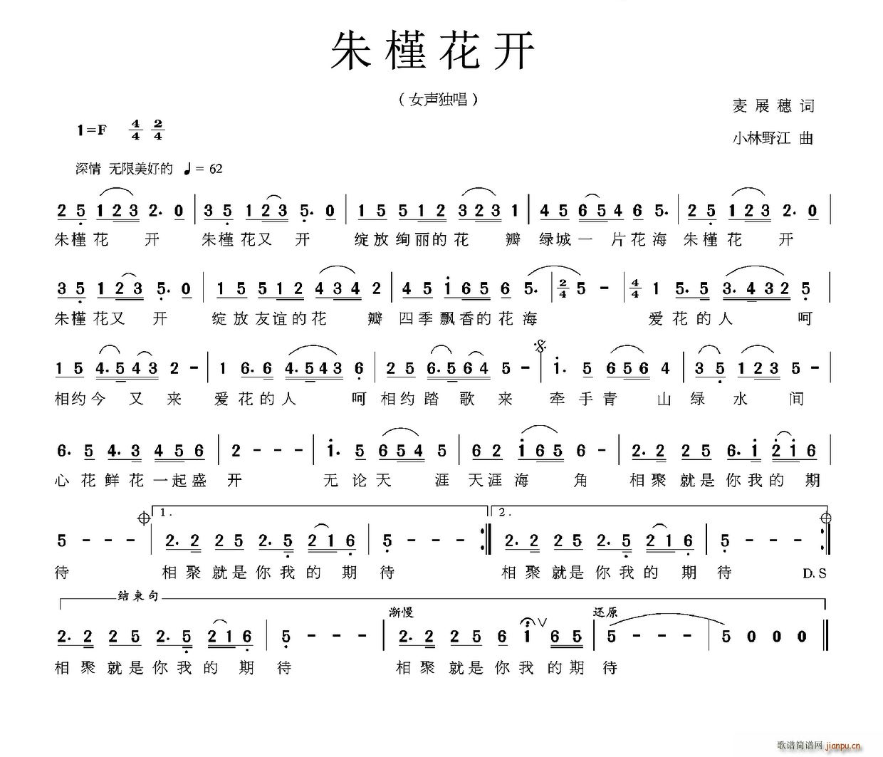 朱槿花开(四字歌谱)1