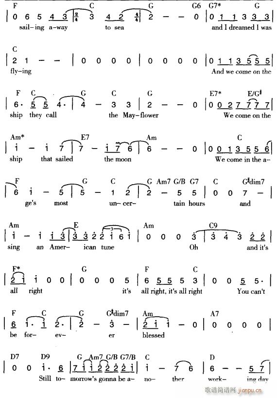 美国曲调(四字歌谱)3