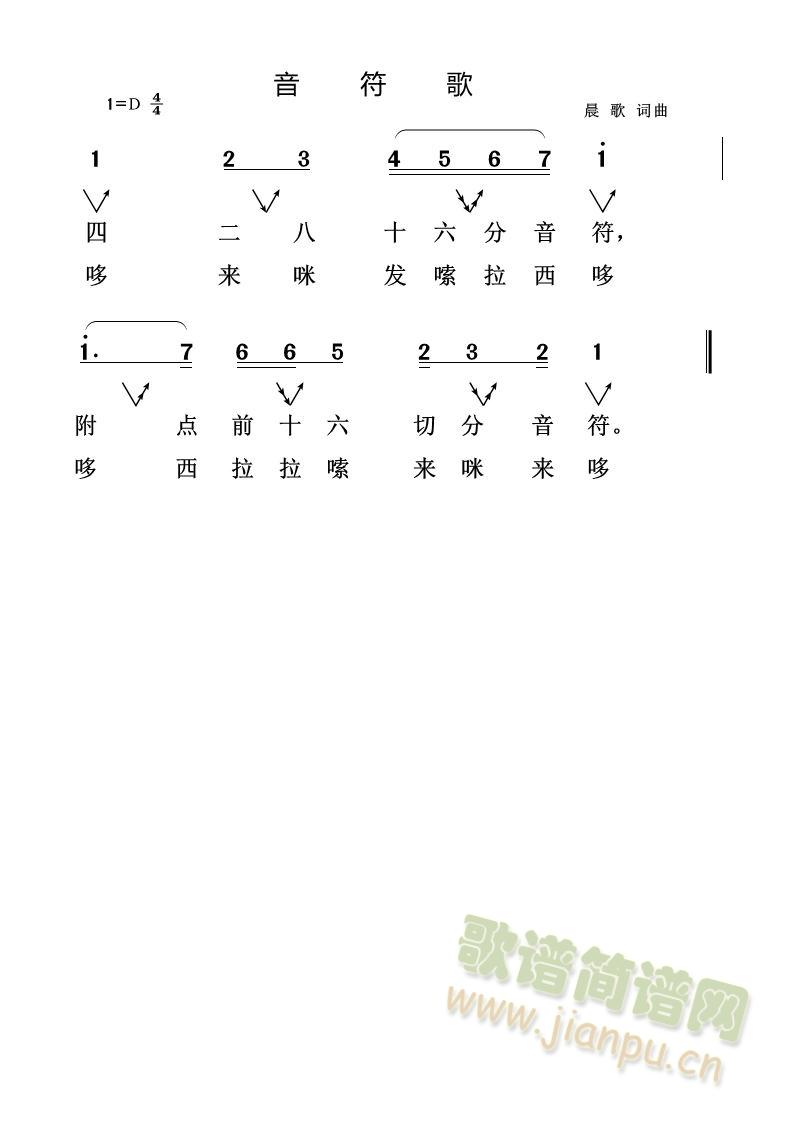 音符歌(三字歌谱)1