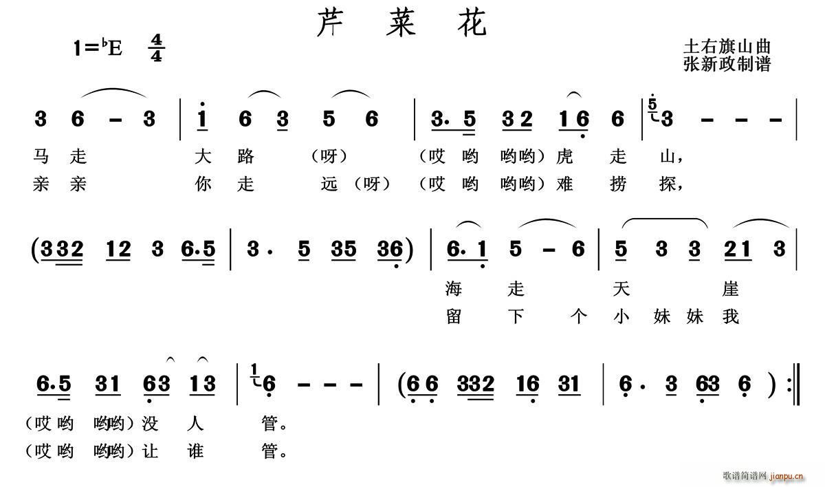 芹菜花(三字歌谱)1