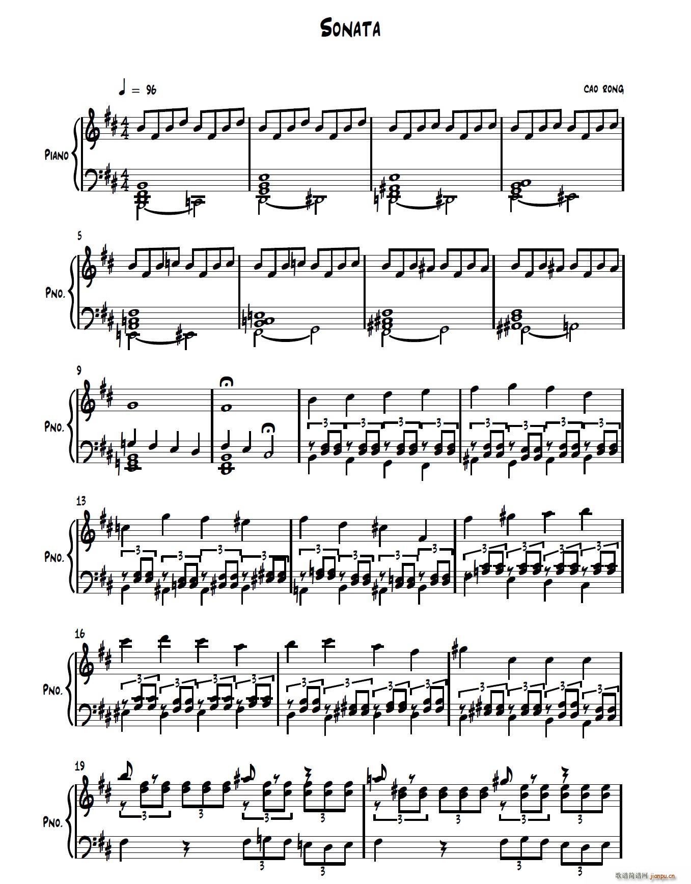 奏鸣曲(三字歌谱)1