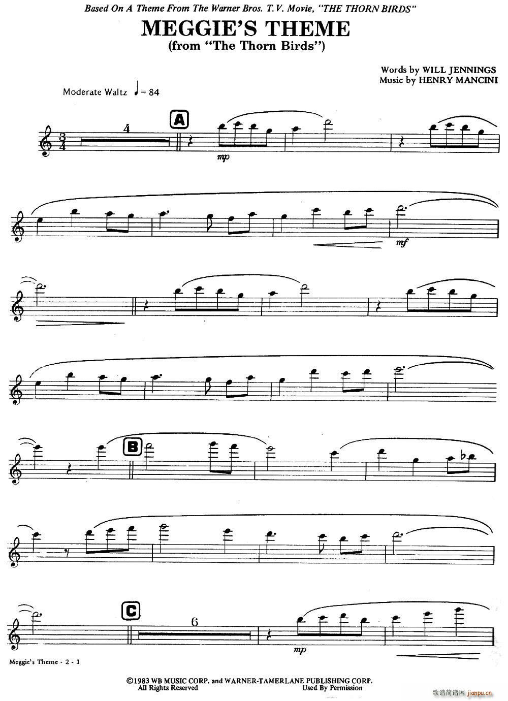 荆棘鸟(三字歌谱)1