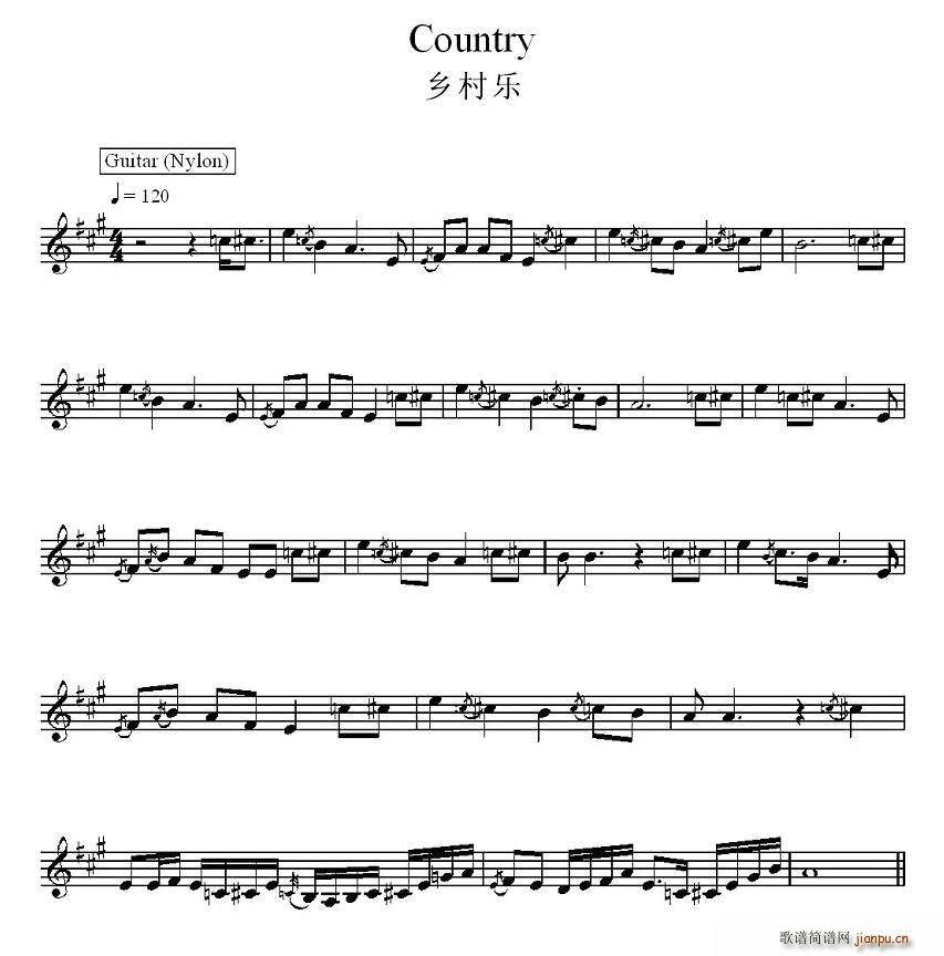 乡村乐(三字歌谱)1