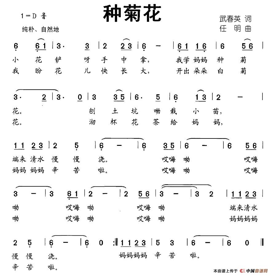 种菊花(三字歌谱)1