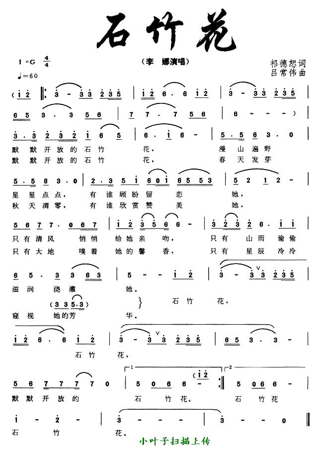 石竹花(三字歌谱)1