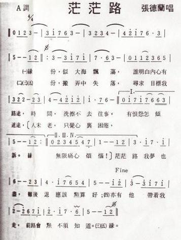 茫茫路(三字歌谱)1