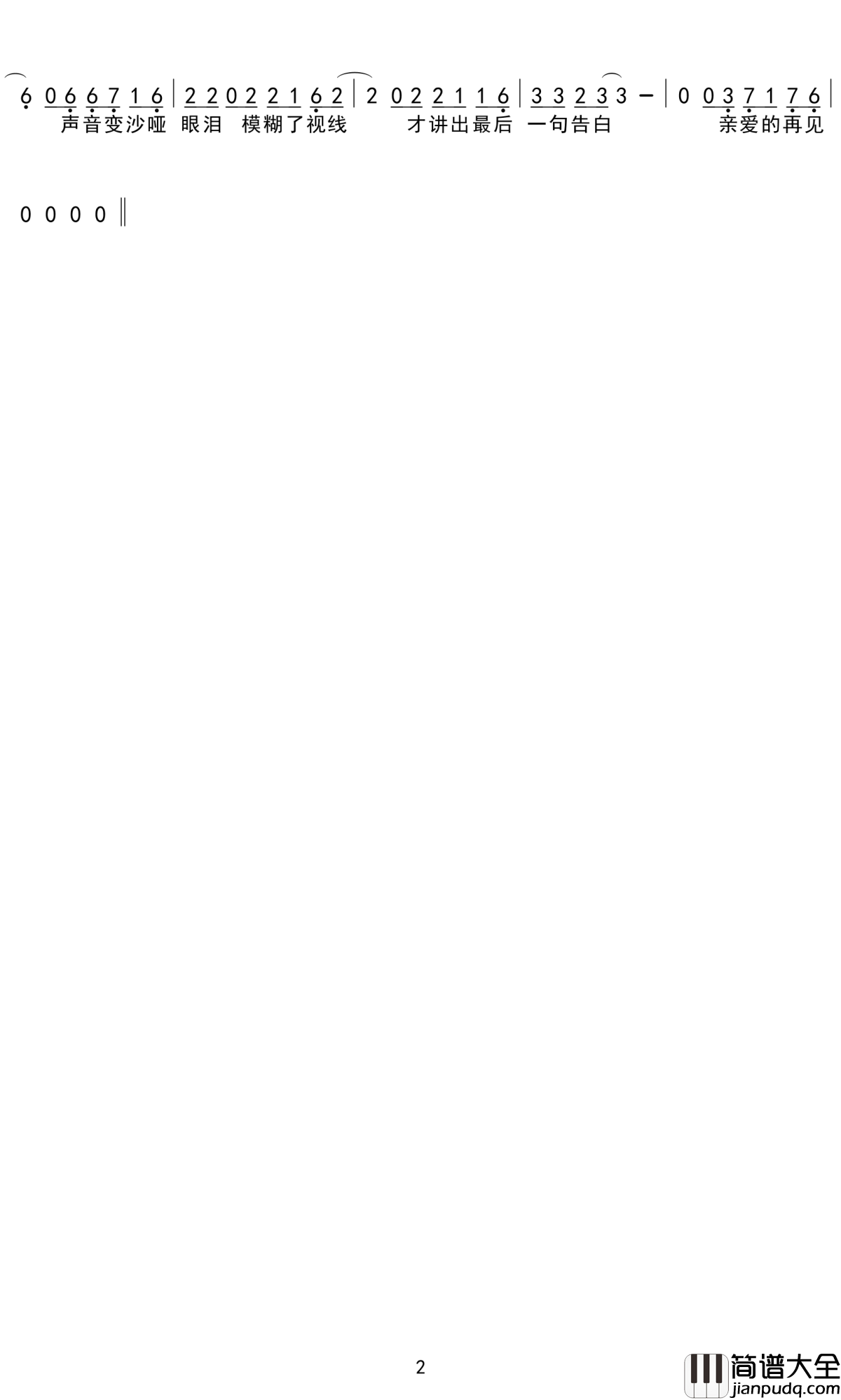 爱情小丑简谱_廖晶_不少人为之疯狂，不知不觉的丢失了自我